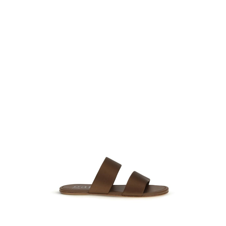 Pedro García Brown Silk Sandals