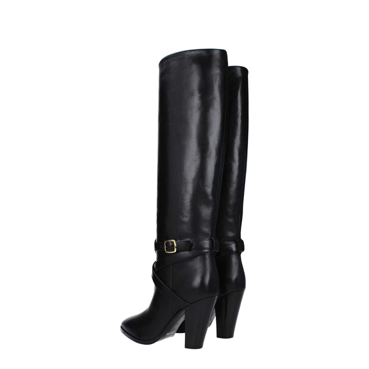 Celine Black Leather High Heel Boots