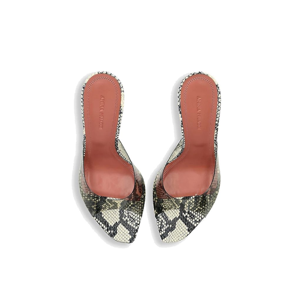 Amina Muaddi Bicolor Pvc Stiletto Heel Sandals