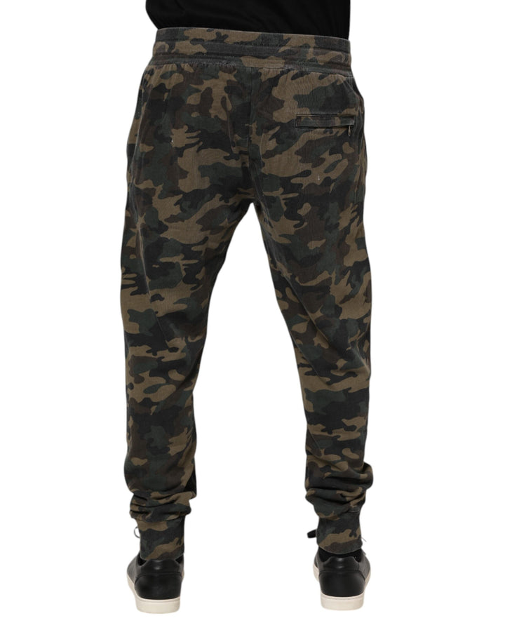 Dolce & Gabbana Brown Camouflage Cotton Jogger Trouser Pants