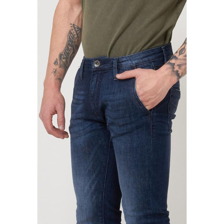 Gas Blue Cotton Slim Fit Jeans