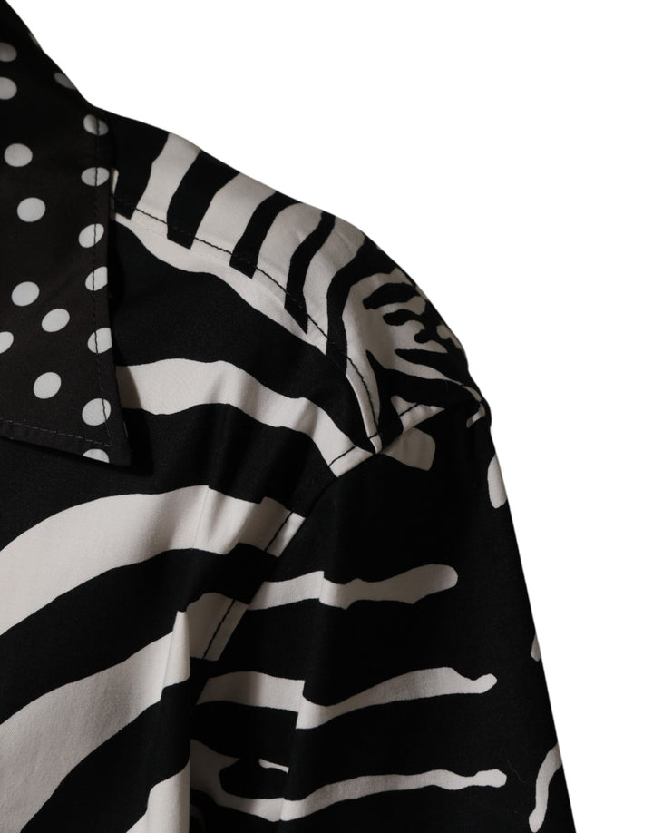 Dolce & Gabbana Black White Zebra ButtonDown Oversize Shirt