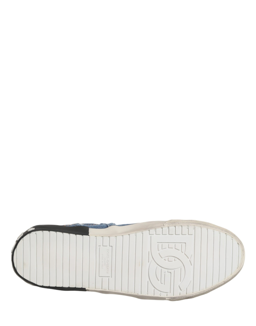 Dolce & Gabbana Blue Distressed Denim Low Top Sneakers Shoes