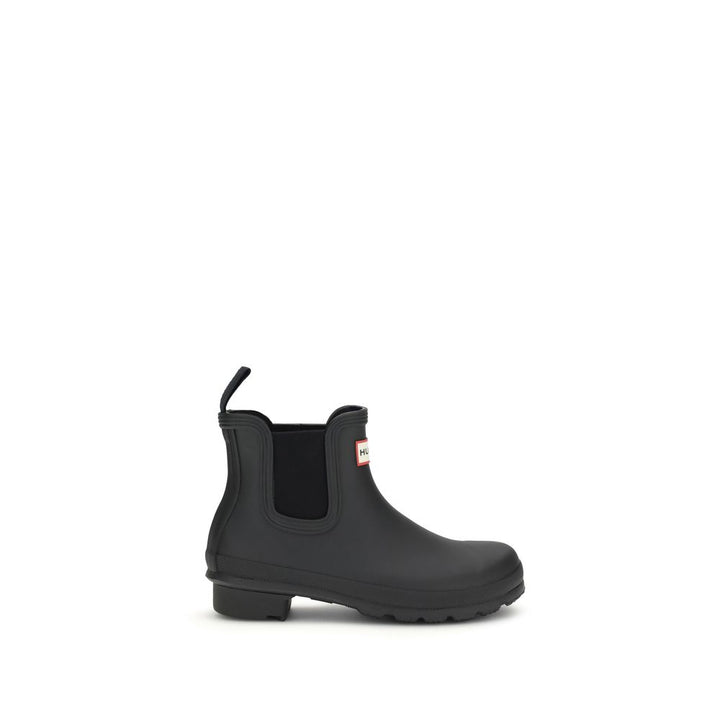 Hunter Black Rubber Ankle Boots