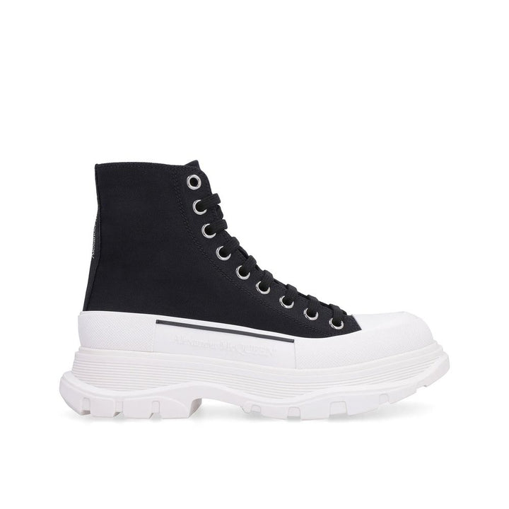Alexander McQueen Black Canvas High Top Sneakers