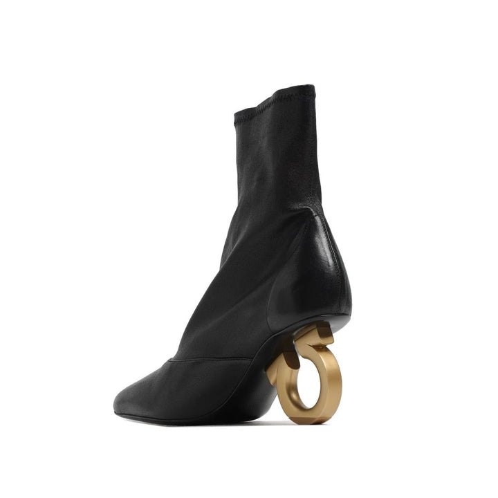 Salvatore Ferragamo Black Lamb Leather Ankle Boots