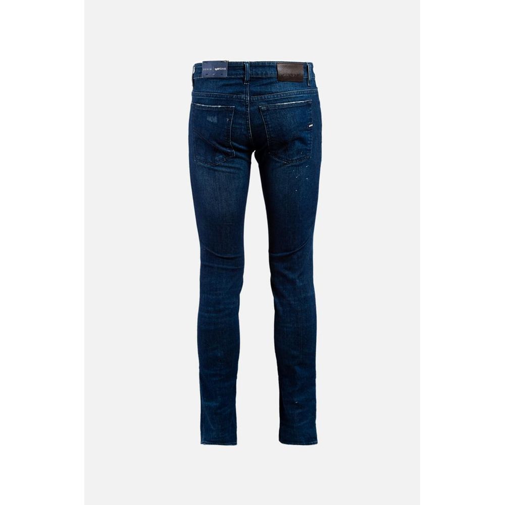 Gas Blue Cotton Skinny Jeans