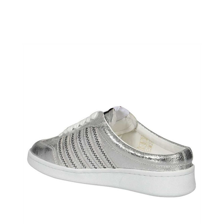 Dsquared² Silver Calfskin Low Top Sneakers