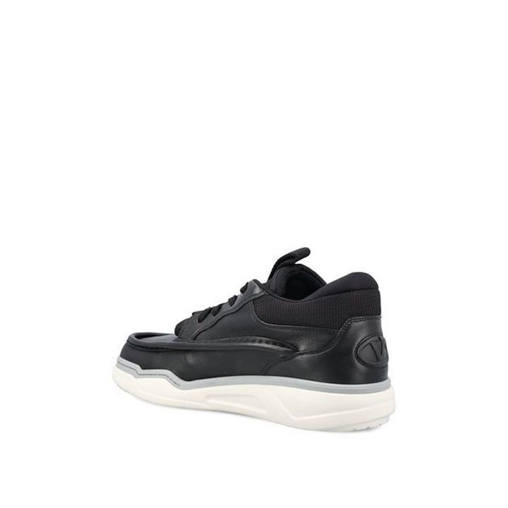Valentino Garavani Black Lamb Leather Low Top Sneakers