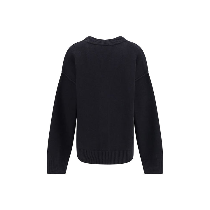 Ami Paris Black Fleece Wool Cardigan