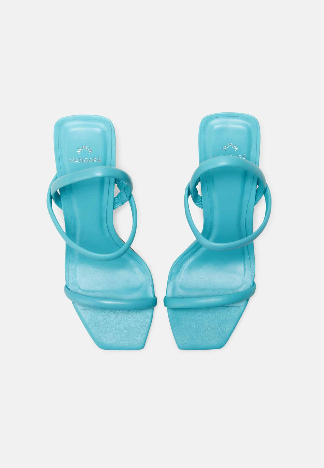 Mangará Atelier Turquoise Goat Leather Sandals – 6.5 Cm Block Heel