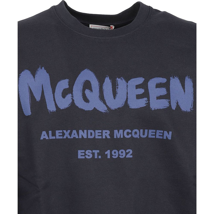 Alexander McQueen Blue Cotton Sweatshirt