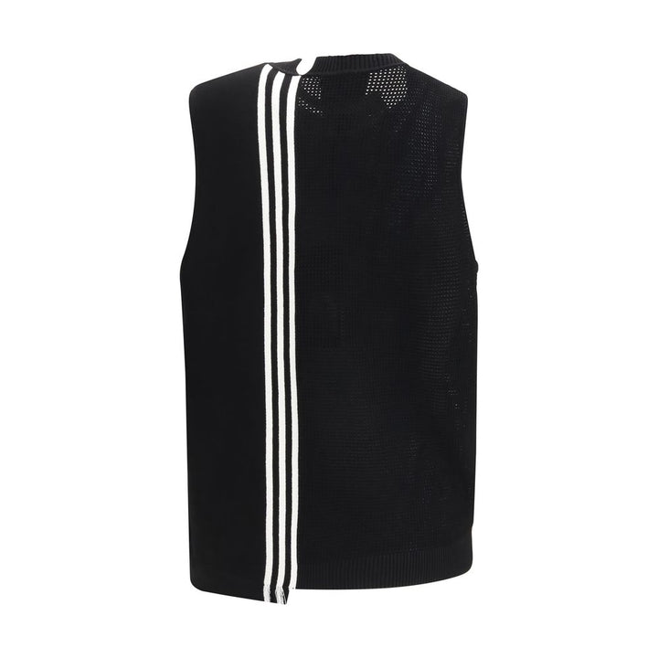 Y-3 Black Cotton Sleeveles Sweater