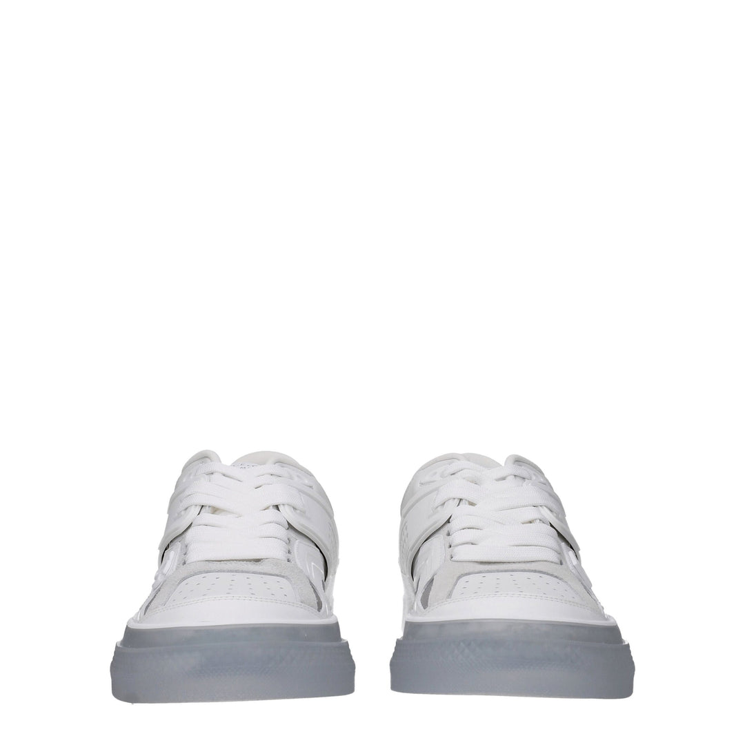 Dolce & Gabbana White Leather Low Top Sneakers