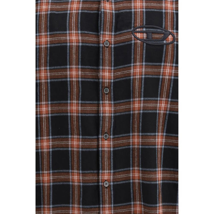 Diesel Blue Cotton Pattern Shirt