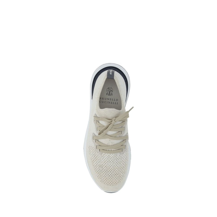 Brunello Cucinelli White Cotton Athletic Sneakers