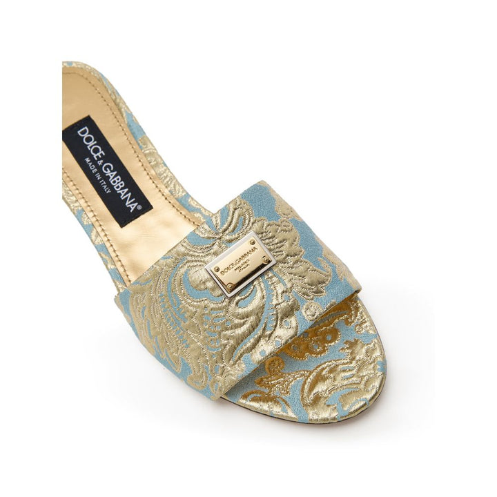 Dolce & Gabbana Blue Polyester Slippers