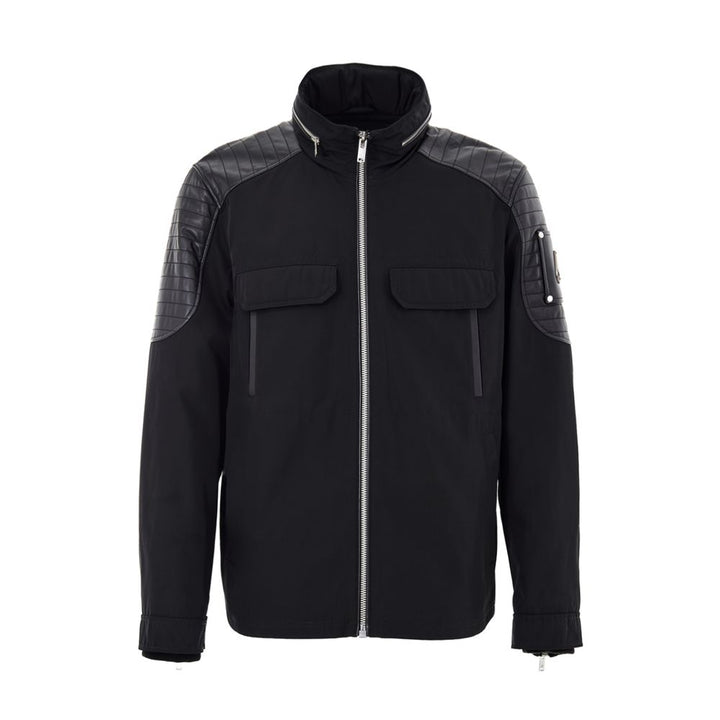 Moose Knuckles Black Nylon Biker Jacket