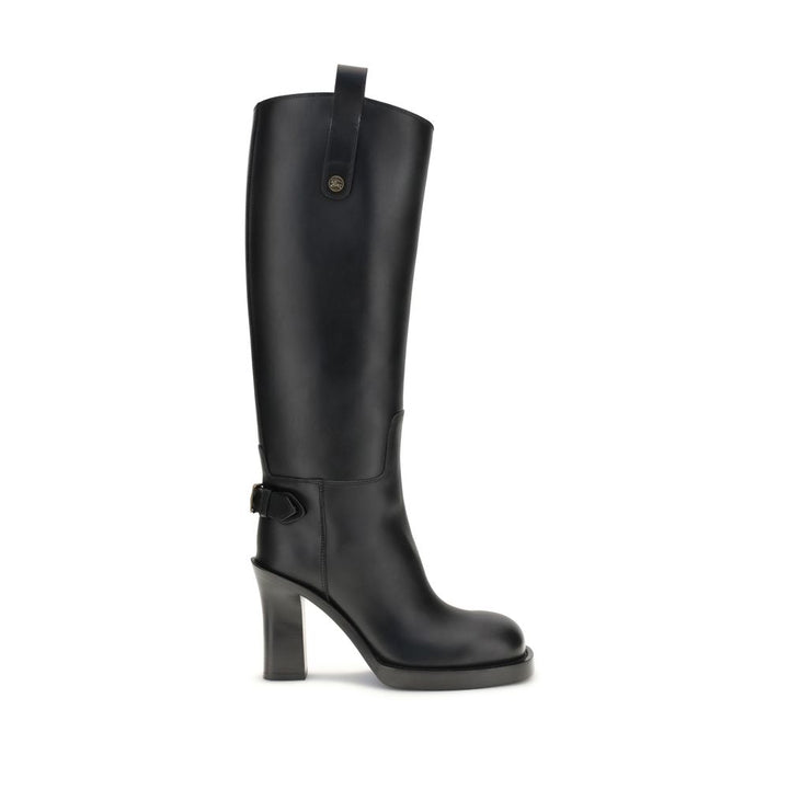 Burberry Black Calf Leather Bos Taurus Boots