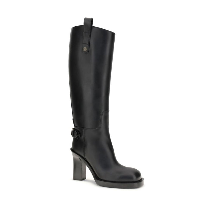 Burberry Black Calf Leather Bos Taurus Boots