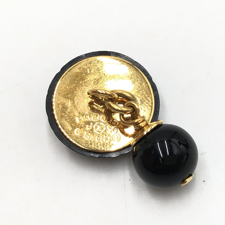 Chanel Matelasse Coco Mark Black Plastic Cufflinks