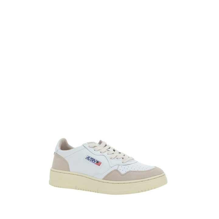 Autry White Calf Leather Bos Taurus Low Top Sneakers