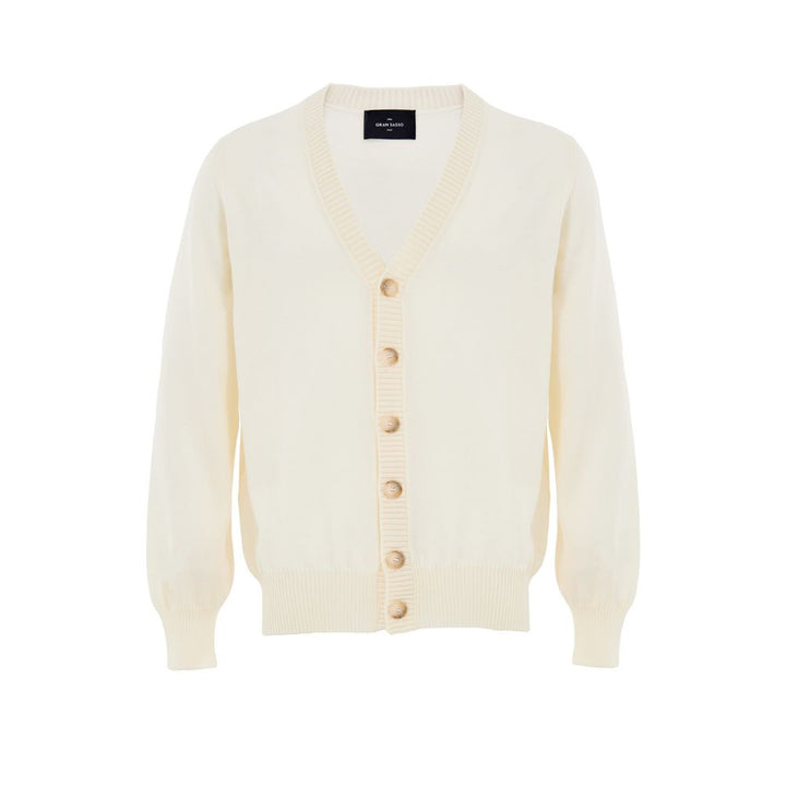 Gran Sasso White Wool Cardigan