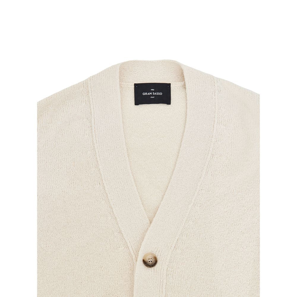 Gran Sasso White Cotton Cardigan