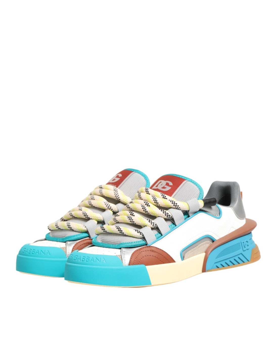 Dolce & Gabbana Multicolor Leather Low Top Sneakers Shoes