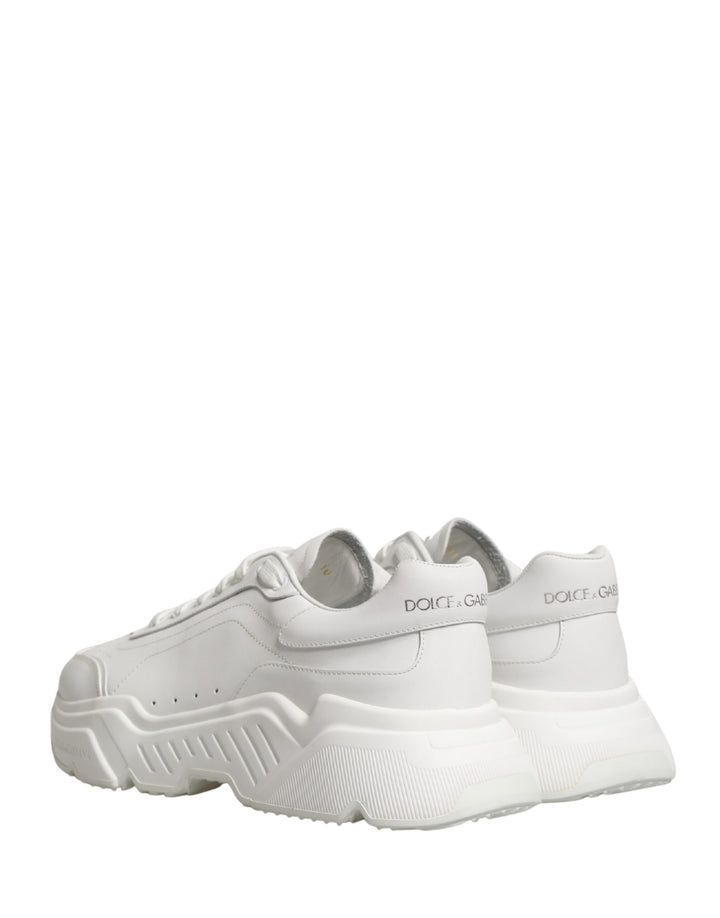 Dolce & Gabbana White Calfskin Leather Low Top Sneakers Shoes