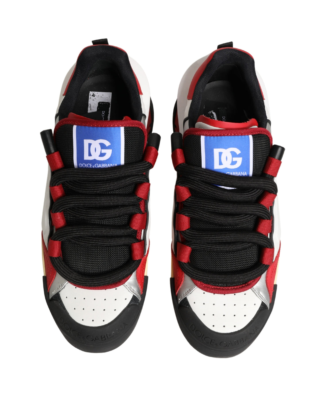 Dolce & Gabbana Multicolor Leather DG Logo Low Top Sneakers Shoes