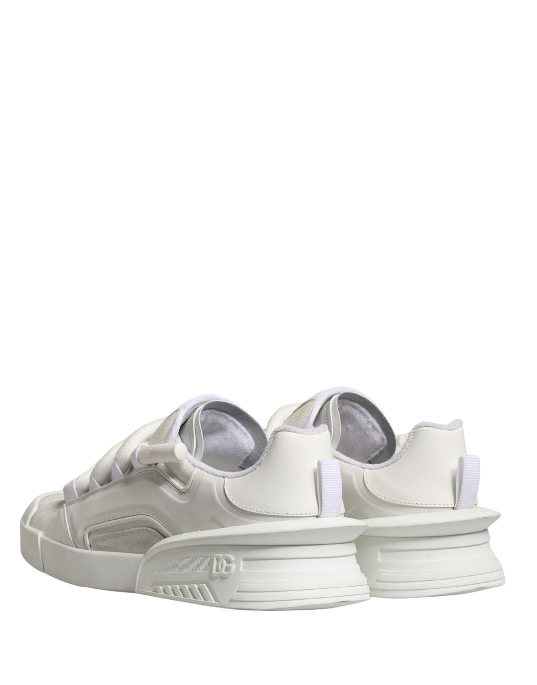 Dolce & Gabbana White Calfskin Leather Low Top Sneakers Shoes