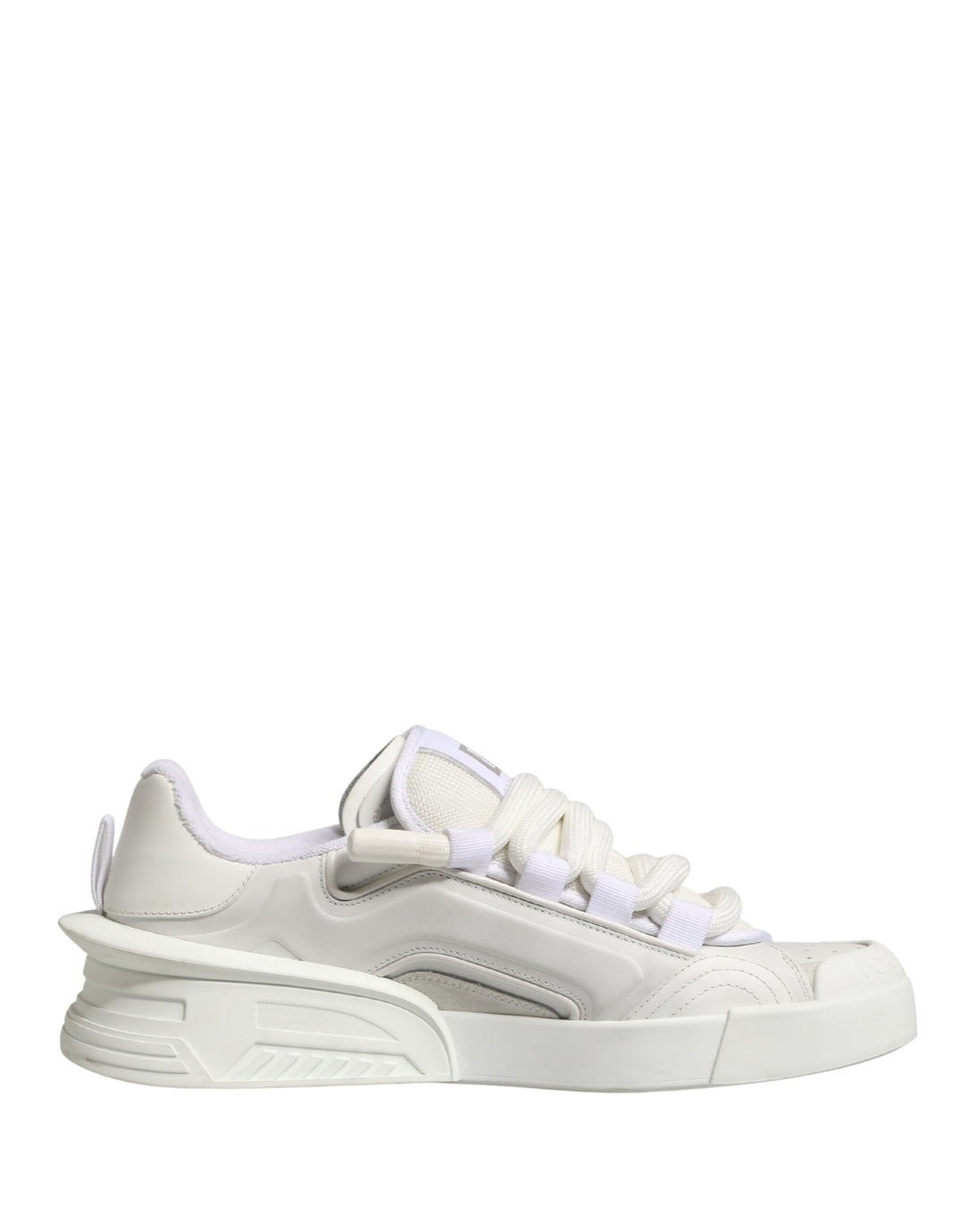 Dolce & Gabbana White Leather DG Logo Low Top Sneakers Shoes