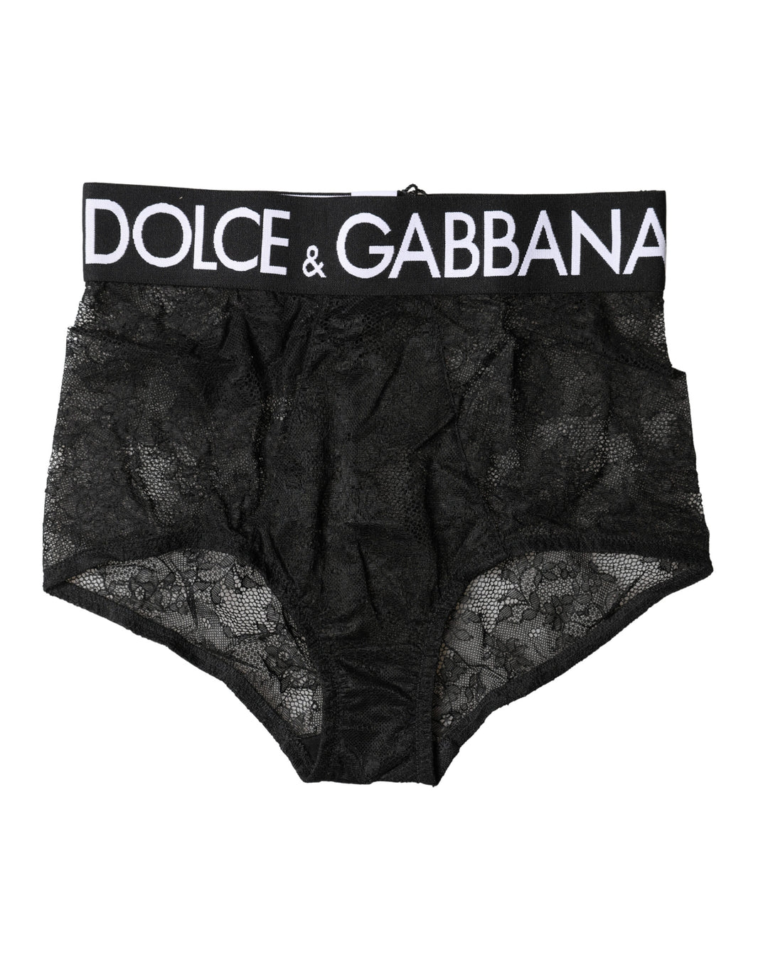 Dolce & Gabbana Black Logo Girdle High Waist Panty Underwear