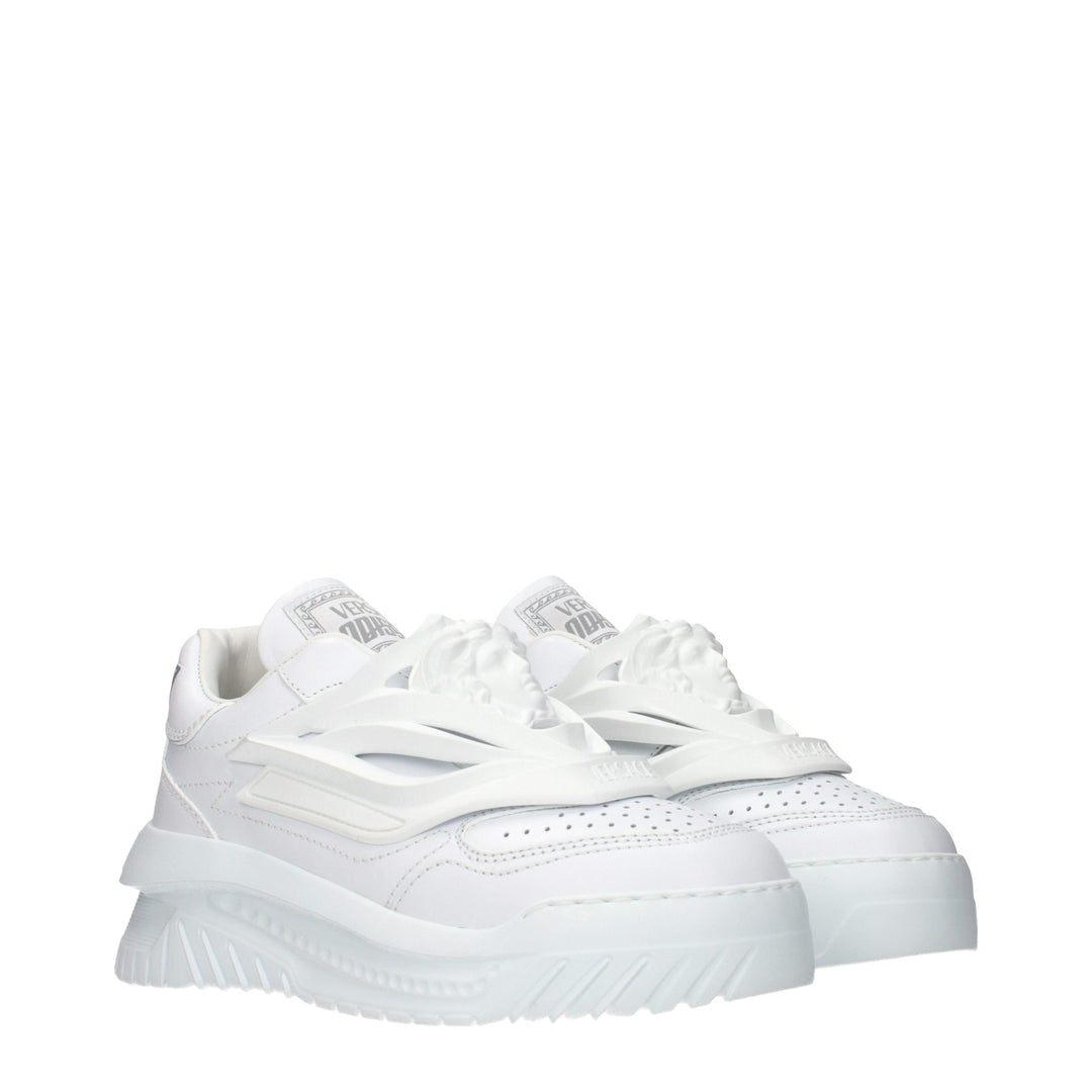 Versace White Leather Low Top Sneakers