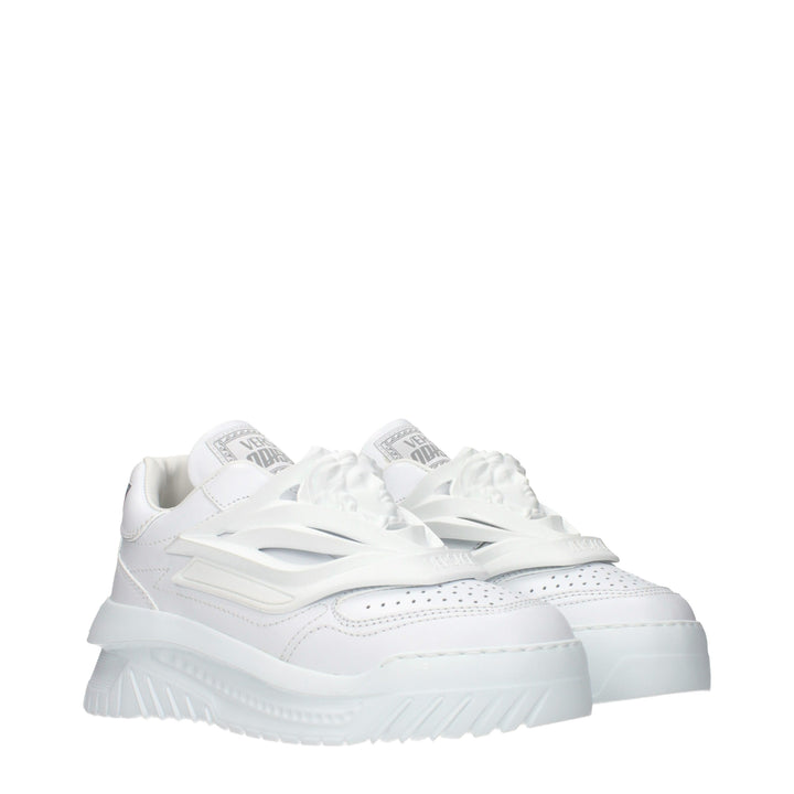 Versace White Leather Low Top Sneakers