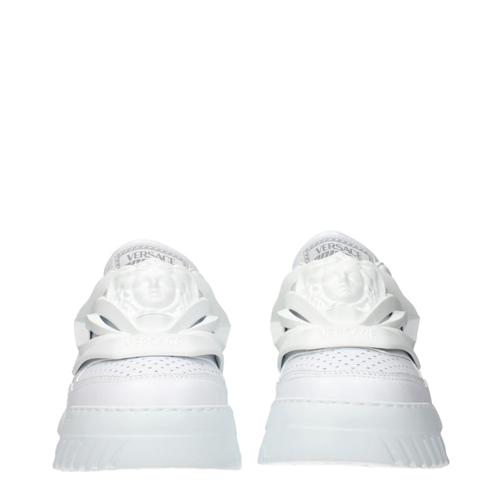 Versace White Leather Low Top Sneakers