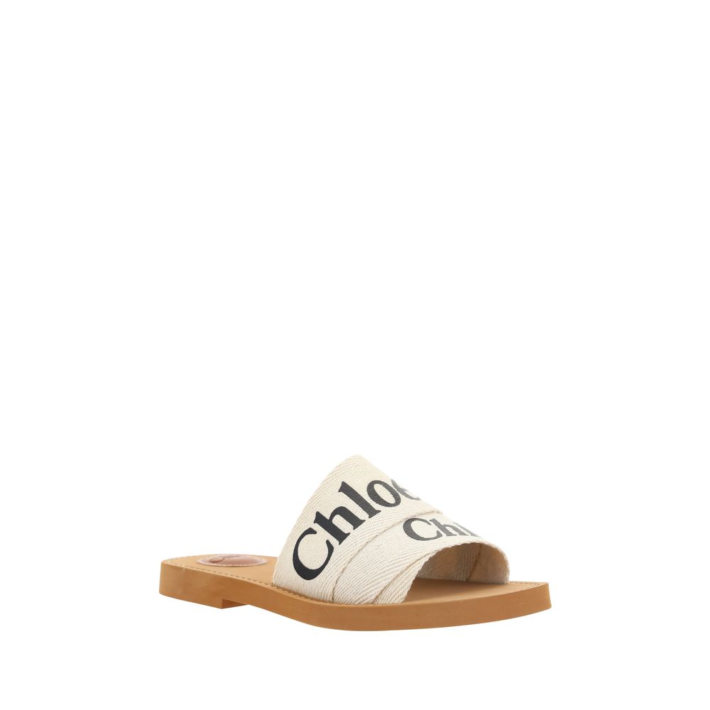 Chloé White Rubber Sandals