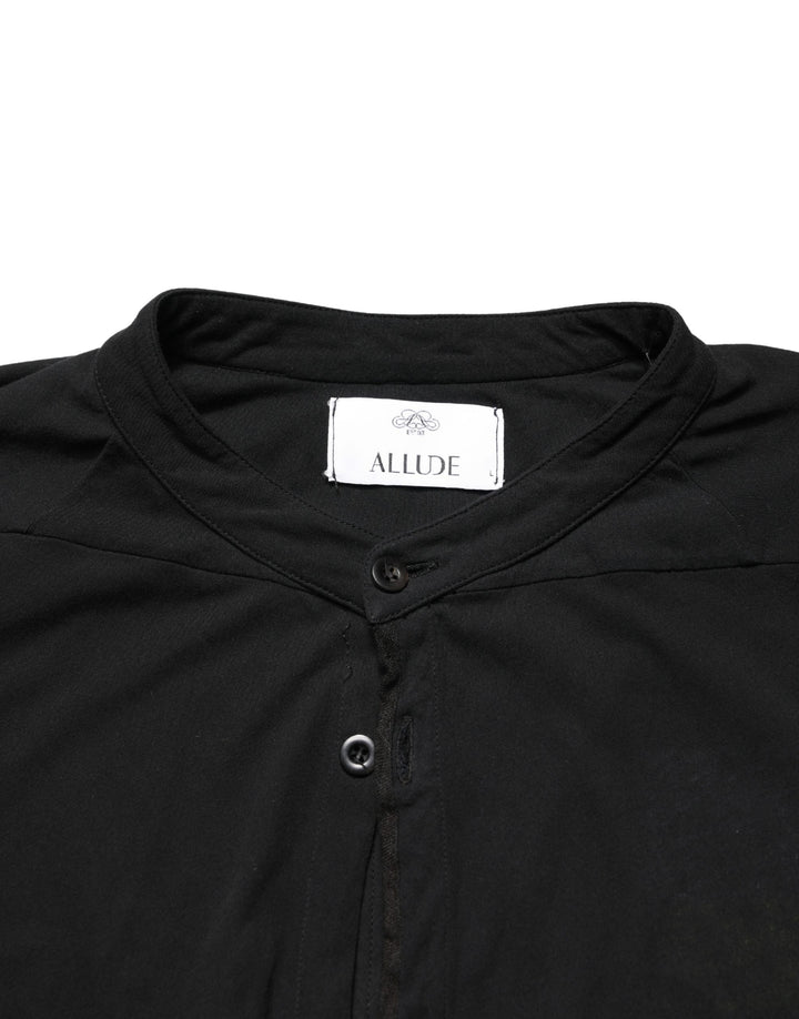 Allude Black Button Down Long Sleeves Men Cardigan Sweater