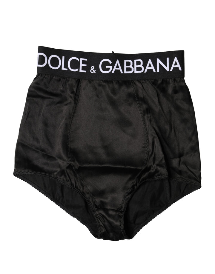 Dolce & Gabbana Black Logo Girdle High Waist Panty  Underwear