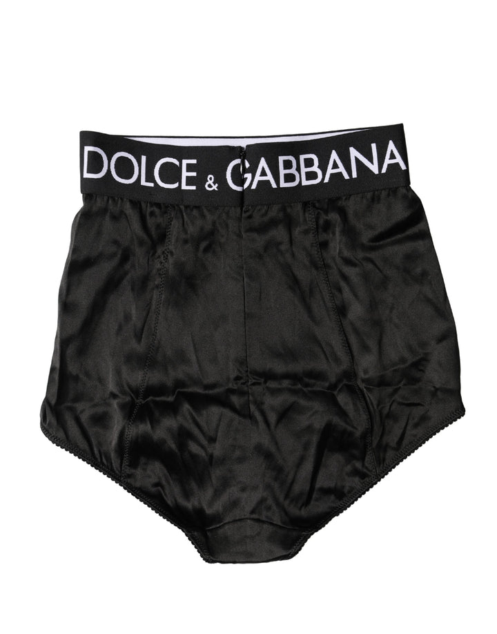 Dolce & Gabbana Black Logo Girdle High Waist Panty  Underwear