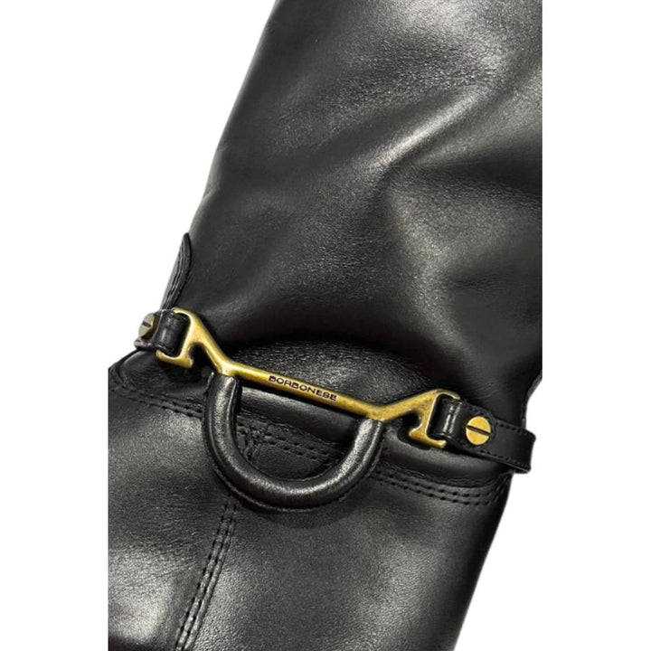 Borbonese Black Leather Women Boot