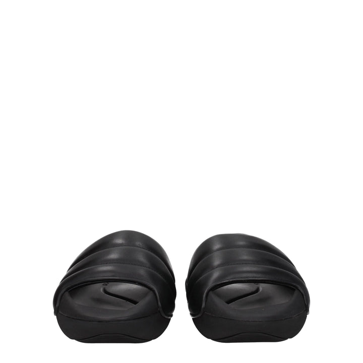 Balmain Black Leather Slippers