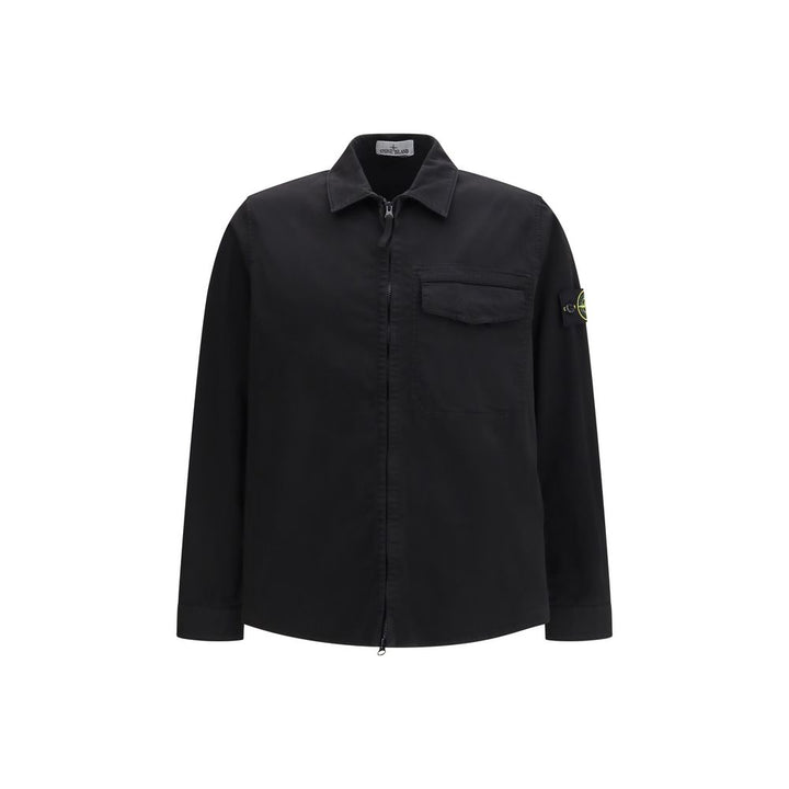 Stone Island Black Cotton Coat