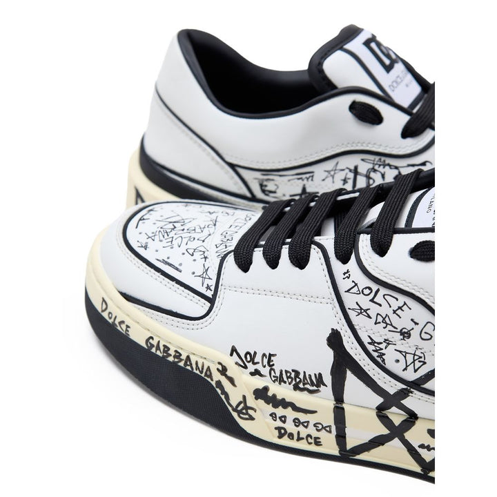 Dolce & Gabbana White Leather Low Top Sneakers
