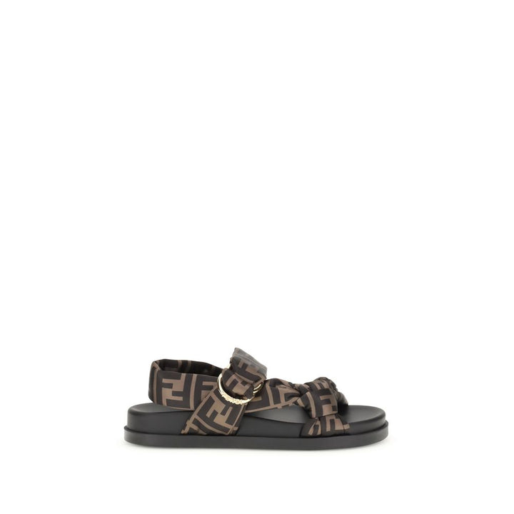Fendi Brown Polyester Sandals