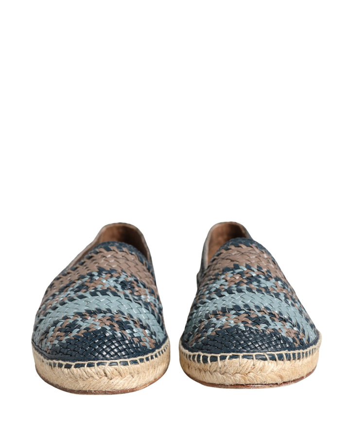 Dolce & Gabbana Blue Gray Slip On Buffalo Espadrille Shoes