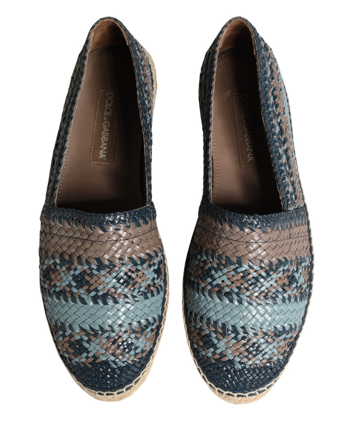 Dolce & Gabbana Blue Gray Slip On Buffalo Espadrille Shoes