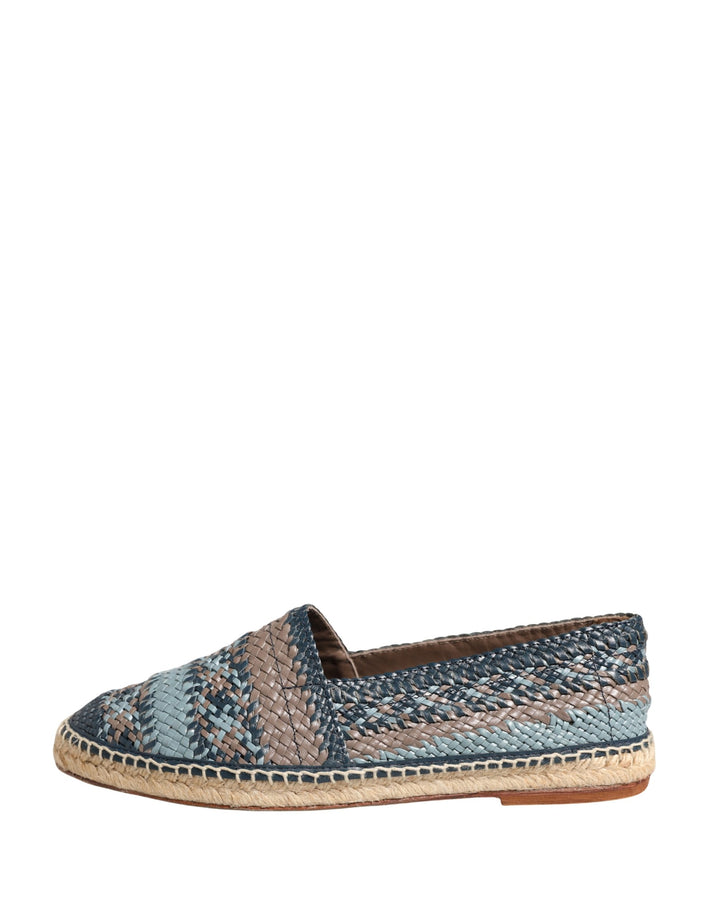 Dolce & Gabbana Blue Gray Slip On Buffalo Espadrille Shoes