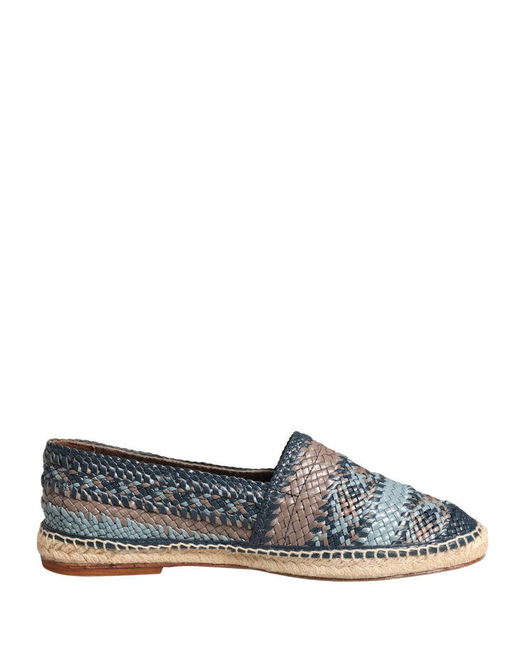 Dolce & Gabbana Blue Gray Slip On Buffalo Espadrille Shoes